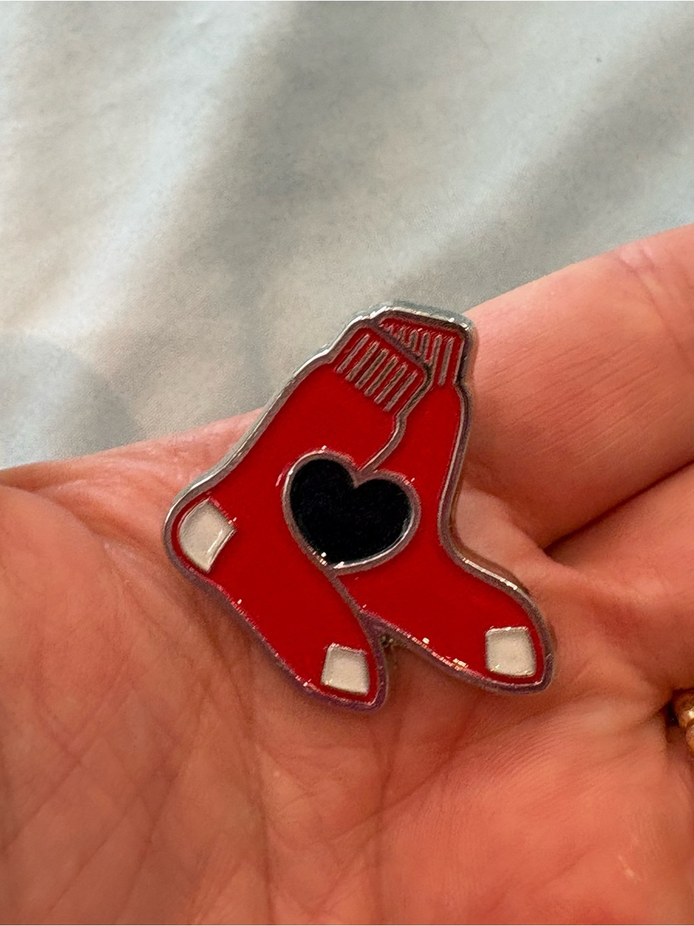 Red Sock Pin  Heart Enamel Pin